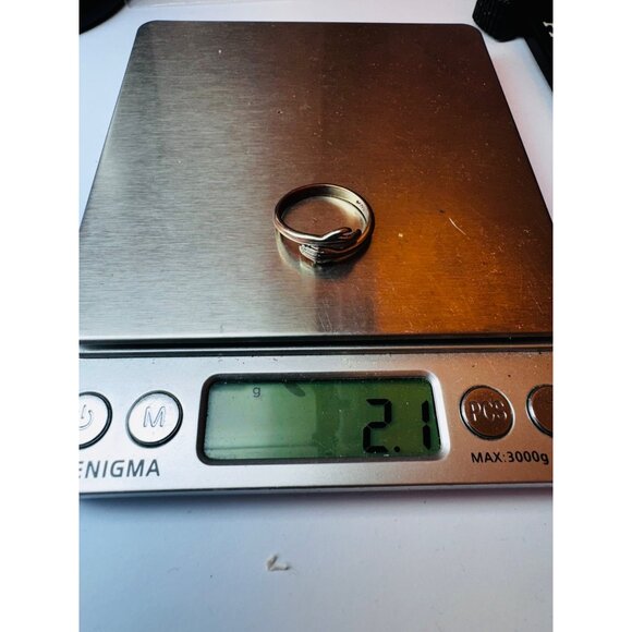 Estate Sterling Silver 925 Hug Ring Size 5.5 Embrace Hands Adjustable Band - Picture 10 of 10